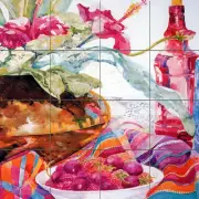 Art Still Life Mural Ceramic Backsplash Decor Tile #458