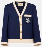 [Valentino] Valentino Embroidered wool and silk jacket AU 16 blue