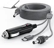 XTAR 3 in 1 DC Power Cable for Starlink Mini,3M/10FT High-Speed USB C/Car Charger/DC Power Cord Replacement Cable for Starlink Mini