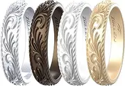 Zollen 10 Packs Silicone Wedding Rings for Women, Thin Rubber Wedding Bands Stackable Ring, Hypoallergenic Silicone