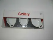 Tabletops Gallery Set of 3 Capri Porcelain Mini Oval Bakers with Slate Tray