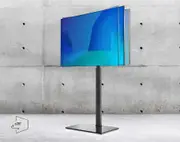 TV Floor Stand with Tempered Glass Base for 32 to 60 inch, (Black)