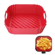 Silicone Baking Tray Reusable Foldable Round Air Fryer with Handles Liners Air Fryer Basket Accessories