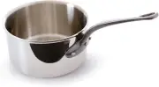 Mauviel M'Cook Ci 0.9 Qt Stainless Covered Saucepan w/Cast Iron Handle, 4.7 Inch