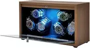 Alston Automatic Rotation Watch Winder Case Wooden Watch Spinner 5 Rotation Modes Watch Shaker for 6 Watches Storage with LED Backlight and Ultra Quiet Motor