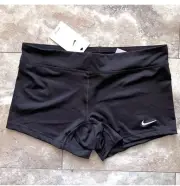 Nike Volleyball Shorts Womens Sz M Medium Performance Short Black White Swoosh