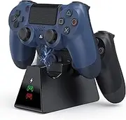 Vivefox PS4 Controller Charger, PS4 Charging Station Dock PS4 Wireless Charger Dual USB Docking Station with LED Indicator for Playstation 4/PS4/PS4 Slim/ PS4 Pro Controller