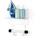 Ironing Board Holder Wall Mount Ironing Board Hanger White Iron and Ironing B...