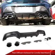 Unpainted Rear Bumper Diffuser + Exhaust Pipe Fit For Toyota Corolla 5D E210 (for: Toyota)