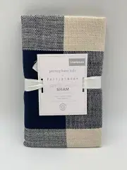 Pottery Barn Kids Bryce Plaid Check Sham Standard Navy Blue #G490
