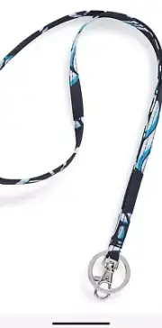 Vera Bradley Breakaway Lanyard Blue/White/Teal Shore Enough NWT