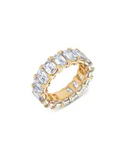 Bloomingdale's Fine Collection Certified Lab Grown Diamond Emerald Cut Eternity Band in 18K Yellow Gold, 10.0 tcw