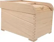 PAMINGONO Rice Storage Container Wooden Food Storage Box Airtight Rice Bucket for Dry Food