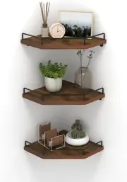 3Pcs Corner Shelf Wall Mount Set round End Floating Speaker Shelf Display Sh
