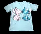 Disney Stitch T-Shirt Girls Sz 12-14 Light Blue By Freeze Angel & Stitch Top NWT