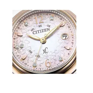 【CITIZEN 星辰】XC 光動能電波櫻花粉鈦金屬女錶 /29mm(ES9467-62W)