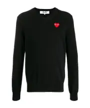 Sewn v-neck pullover XL Black
