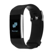 115D Plus 0.96inch Life Waterproof Smart Watch Heart Rate Monitor Remote Camera Pedometer Fitness Tracker Sport Bracelet BLACK COLOR