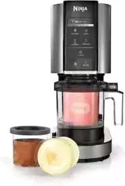Ninja NC300 CREAMi Ice Cream Maker with (2) 16oz. Pint Containers & Lids, Silver