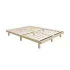 Oikiture Bed Frame King Single Bed Base Solid Wood Slats