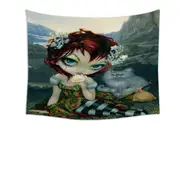 The Fool Card Beautiful Nomad and Her Cat Tapestry
