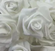 White Artificial Rose/Flowers Foam Heads Craft Wedding 100 Count