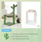 Cat Tree Tower Cactus 33 Inch Large Soft Hammock Scratching Post for Indoor Cat