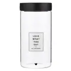 Storage Container Glass Pantry Canister 44 Ounce, Love What You Eat - Pack of 2