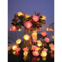 在飛比找ETMall東森購物網優惠-led浪漫玫瑰花彩燈串燈室內求婚生日布置網紅房間七夕情人節裝