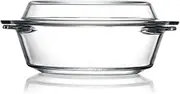 Small Glass Casserole Dish With Glass Lid Round Glass Microwave Safe Bowls with Lids, Glass Microwavable Bowls (0.65L)