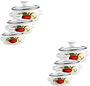 CLISPEED 2sets Cookware Pot Saucepan Lightweight for Mothers One-Handed Operation 3pcs*2