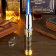 New Butane Gas Windproof Straight Flush Turbo Spray Gun Blue Flame Metal Lighter