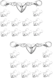 COHEALI 2sets Fashion Magnetic Clasp Necklace Heart Shape Design Magnetic Bracelet Clasps Jewelry DIY Connector 10pcs*2