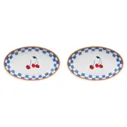 2PK Porto Valentina Porcelain Oval Serving Platter 32cm Cherry