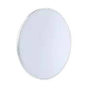 TOOLKISS 60cm Round Wall Mirror – Contemporary Bathroom Makeup Mirror with White Frame, High Clarity Silver-Plated Glass, Minimalist Design for Living Room, Bedroom & Office