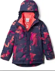 Columbia Ski Jacket Deep Gray Red Salmon 10-12 Youth Medium