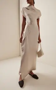 [BONDI BORN] Kobe Wrapped Satin Maxi Skirt