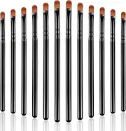 12 Pieces Small Concealer Brush Flat Lip Concealer Brush Under Eye Synthetic Fiber Makeup Eyebrow Outline Foundation for Concealing Blending Setting Buffing Makeup(Black)