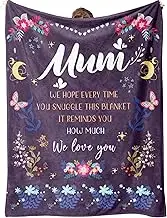 Mum Gifts, Gifts for Mum, Mum Blanket from Daughter Son, Mum Birthday Gifts, Presents for Mum Mummy on Valentine's Mothers Day Christmas, Fluffy Blanket for Mum 50 x 60 IN (Purple)