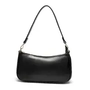 Shoulder Bag for Women Retro Vegan Leather Classic Clutch Tote HandBag Black