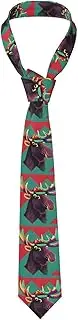 [YANYU] Moose Print Men Necktie Classic And Stylish Ties For Business Weddings And Special Occasions, Black