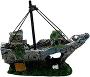 Aquarium Landscaping Decoration Shipwreck Pirate Boat Sunken Ship Fish Shelter Fish Tank Decoration Small Medium Fish Garden Pond Ornament