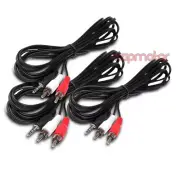 3X 5FT 3.5MM AUX AUXILIARY RCA MALE PLUG AUDIO STEREO JACK CONNECTOR CABLE CORD