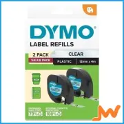 Dymo LetraTag PlasTape Clear Pk2