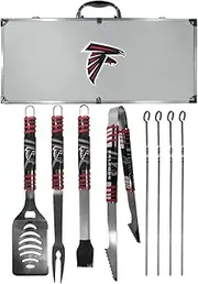 Siskiyou Unisex Denver Broncos 8 pc Tailgater BBQ Set F8BQ020-P, Unisex, Atlanta Falcons 8 pc Tailgater BBQ Set, F8BQ070, Gray, Set of 8