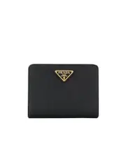 Prada Triangle Logo Zip-Around Wallet One size Black