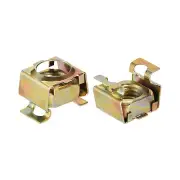 M12 Cage Nuts for Server Rack Cabinet, Carbon Steel Yellow Zinc Plated, 5 Pcs