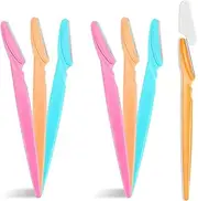 6Pcs Eyebrow Razors Eyebrow Facial Hair Remover Eyebrow Trimmer Shaper with Precision Cover Exfoliating Dermaplaning Tool Portable Shaving Grooming Kit for Women and Men