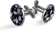 [Generic] Men's Cufflinks, Winter Polar Bears with Snow House Cuff Links for Men, Classic Cufflinks Black for Suit Shirt Wedding Business Birthday Jewelry Gift