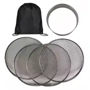 ToolTreaux Interchangeable Fine Mesh Sieve Set with Drawstring Backpack, 6pc